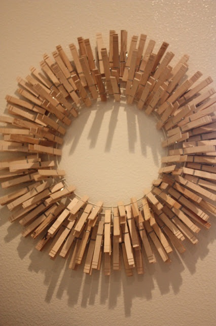 clothes pin wreath