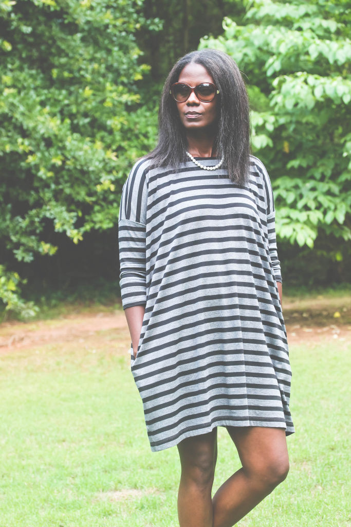 Gap Striped Relaxed T shirt Dress