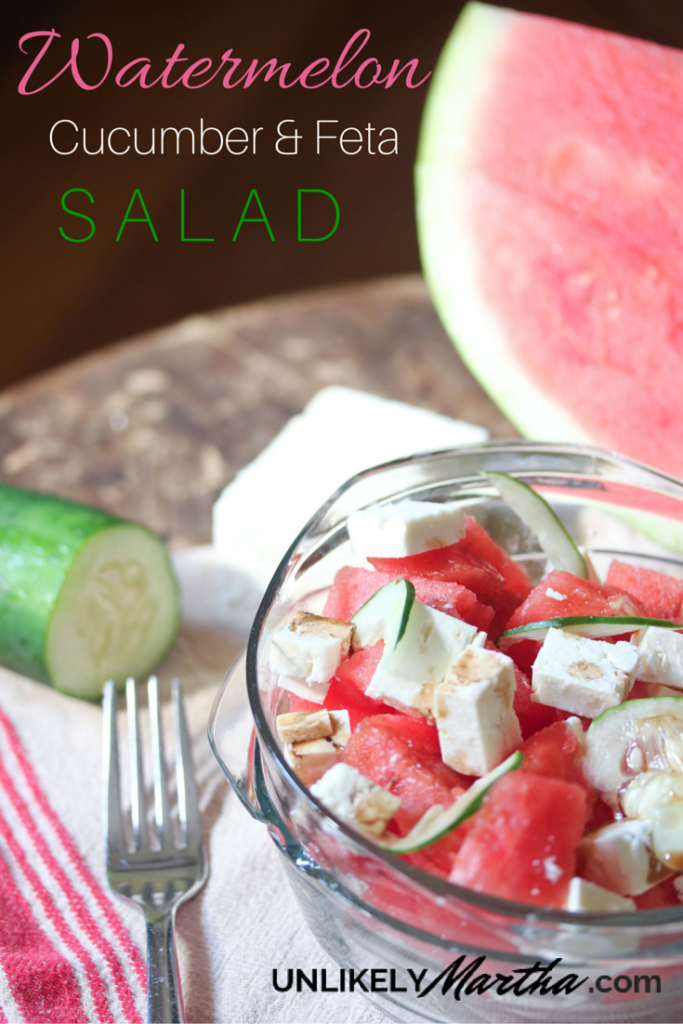 Watermelon cucumber Feta Salad is the perfect summer salad recipe. 