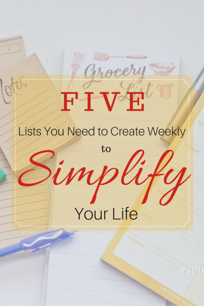 5 lists to create that will simplify your life