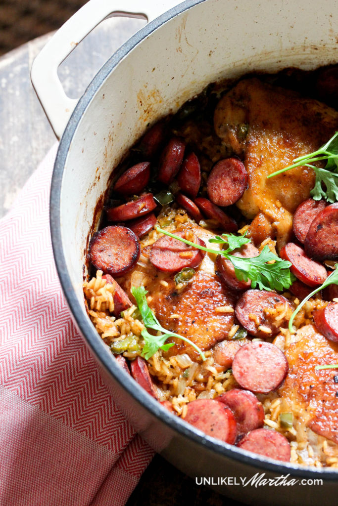 This chicken and sausage dirty rice recipe is the perfect one pot meal.  